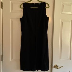 Lauren by Ralph Lauren size 12 black cotton dress. 22 inch back hidden zipper.